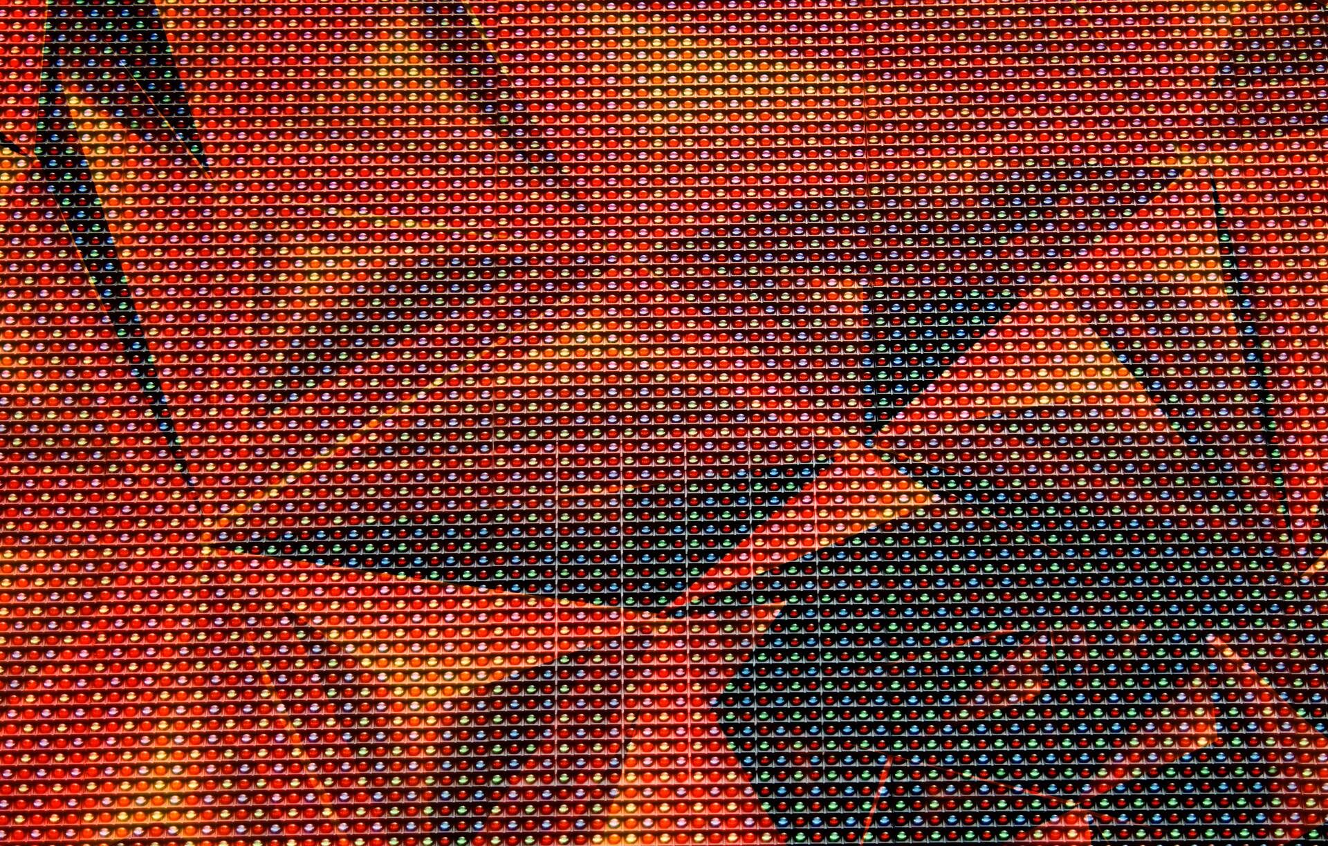 Free picture (Polygonal red metal texture LED screen.) from https://torange.biz/fx/texture-overlay-polygonal-red-metal-led-207754