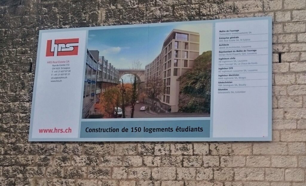 Panneau de chantier imprimé