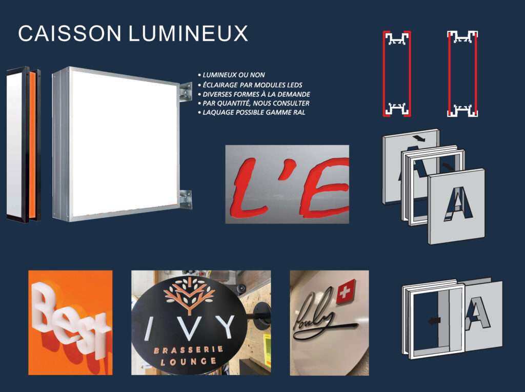 Bandeau et caisson lumineux double face